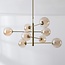 8-flammige Deckenlampe Oito - Gold und Amberglas