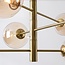 8-flammige Deckenlampe Oito - Gold und Amberglas