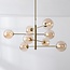 8-flammige Deckenlampe Oito - Gold und Amberglas
