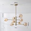8-flammige Deckenlampe Oito - Gold und Amberglas