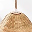 Pendelleuchte Aska - Rattan mit drei natürlichen, handgeflochtenen Schirmen und Holz-Deckenplatte