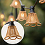 Illu sets inklusive Schirmen in Holzfarbe mit Blumenform, erhältlich mit verschiedenen LED-Lampen