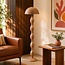 Design-Stehlampe Mura in warmem Taupe aus Metall