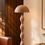 Design-Stehlampe Mura in warmem Taupe aus Metall