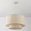 Hängelampe Cavallo 2-lagig mit Leinen-Schirm - beige