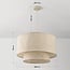 Hängelampe Cavallo 2-lagig mit Leinen-Schirm - beige