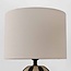Tischlampe Miora aus gestreifter Keramik mit Stoffschirm in Beige
