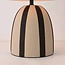 Tischlampe Miora aus gestreifter Keramik mit Stoffschirm in Beige