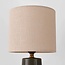 Tischlampe Ayra aus anthrazitfarbener Keramik mit Stoffschirm in Beige