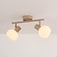 Schwenkbare Deckenleuchte Phiene mit zwei milchweißen Glasschirmen - Beige