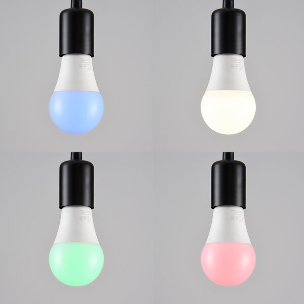 Dimmbare E27 LED Lampe mit Fernbedienung 7W, milchweiß, Ø60 - RGB und 3000K