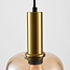 Hängelampe Appeso in Gold mit Amberglas