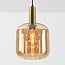 Hängelampe Basso in Gold mit breitem Amberglas