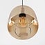 Hängelampe Basso in Gold mit breitem Amberglas