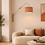 Wandlampe Catharina, verstellbarer Arm mit plissiertem Schirm in Taupe
