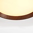 Deckenlampe Nardia mit integrierter LED und 3-stufig dimmbar Ø39 cm in Beige mit Holzakzent