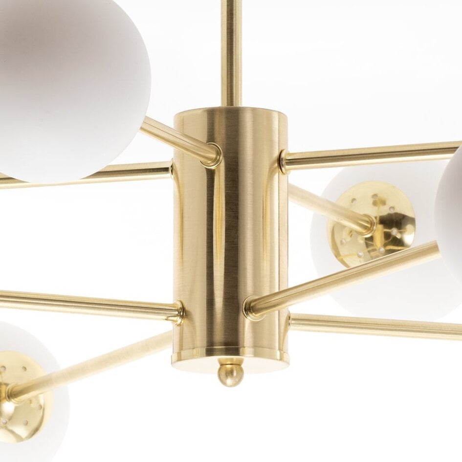 Design-Deckenleuchte in Sandgold mit Milchglas 8-flammig - Idaho