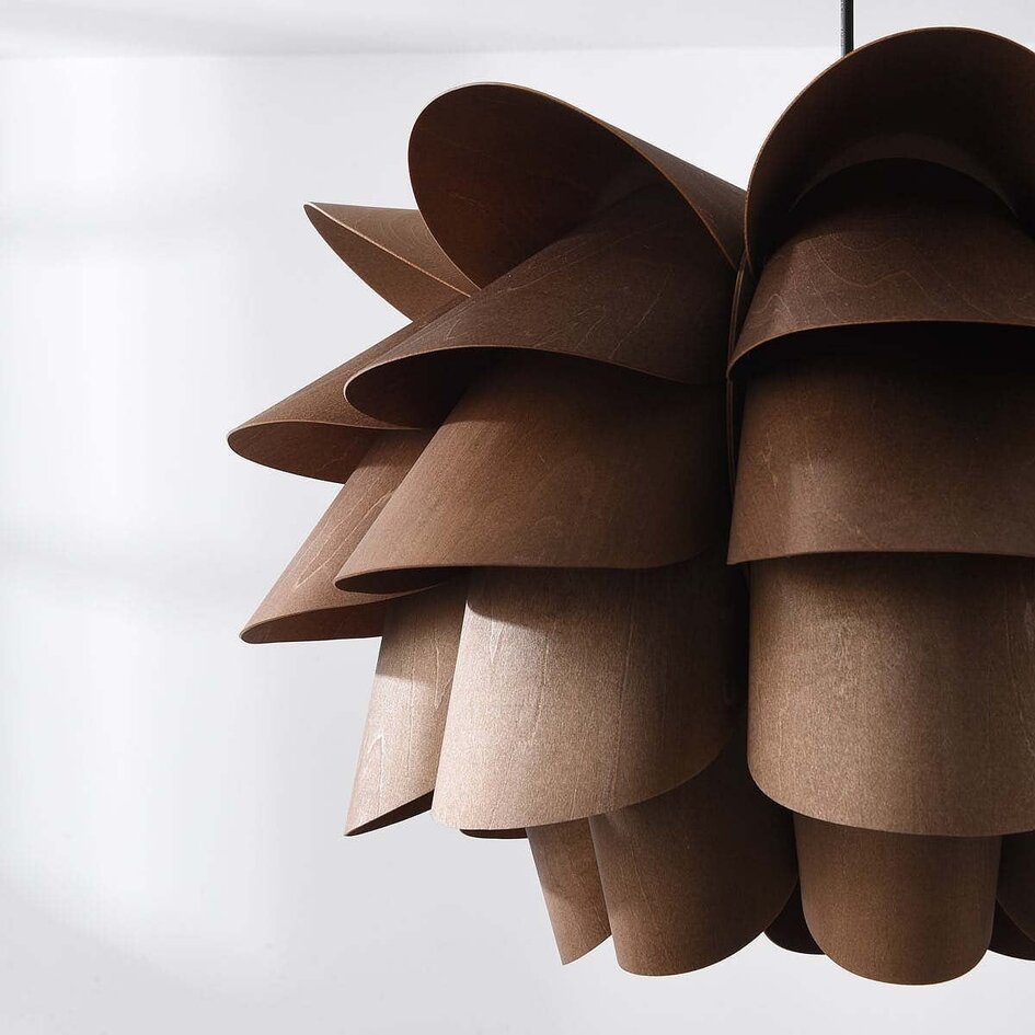 Mucai Designer-Pendelleuchte in Holzoptik