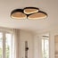 Deckenleuchte Elpisie mit integrierter LED, 3-stufig dimmbar - schwarz mit Holzoptik
