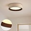 Deckenlampe Nardia mit integrierter LED und 3-stufig dimmbar Ø29 cm in Beige mit Holzakzent