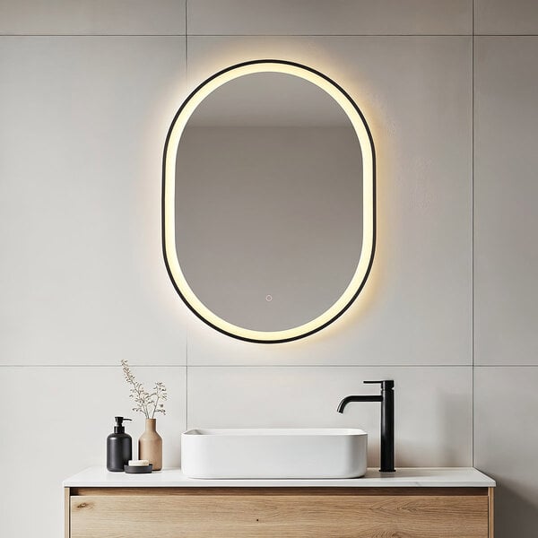 Badezimmerspiegel Flare 60 x 80 cm Berührungssteuerung, einstellbare Lichtfarbe