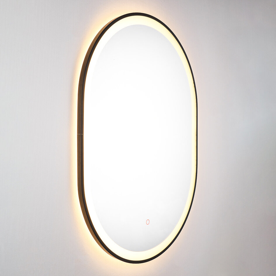 Badezimmerspiegel Flare 60 x 80 cm Berührungssteuerung, einstellbare Lichtfarbe
