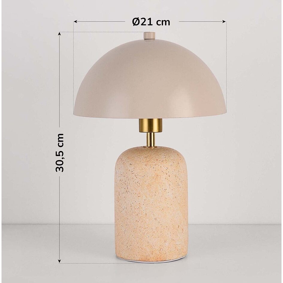 Tischlampe Celestine - Keramikfuß mit Limestone-Effekt