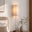Wandlampe Vlora mit Leinenschirm in Cremeweiß
