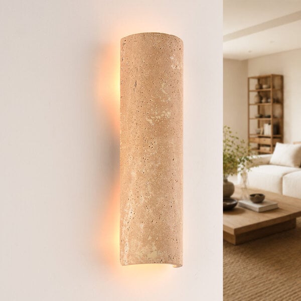 Wandlampe Travine aus Travertin (Naturstein)