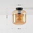 Deckenlampe Soli in Schwarz mit Amberglas