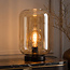 Tischlampe Solo in Schwarz mit Amberglas