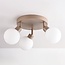 Deckenleuchte Zano mit 3 drehbaren Lichtpunkten - Sandbeige mit milchweißem Glas
