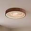 3-stufig dimmbare Deckenleuchte Cercul mit integrierter LED und beigem Steineffekt - Nussbaum-Optik