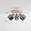 3-flammige drehbare Deckenleuchte Sandbeige mit Rauchglas und Spiegeleffekt - Klarina