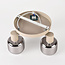 3-flammige drehbare Deckenleuchte Sandbeige mit Rauchglas und Spiegeleffekt - Klarina
