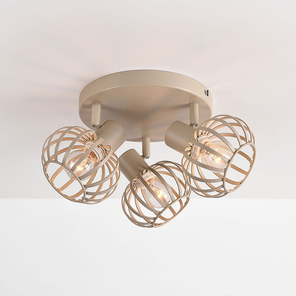 Deckenleuchte Kelly mit 3 drehbaren Metallschirmen - Sandbeige