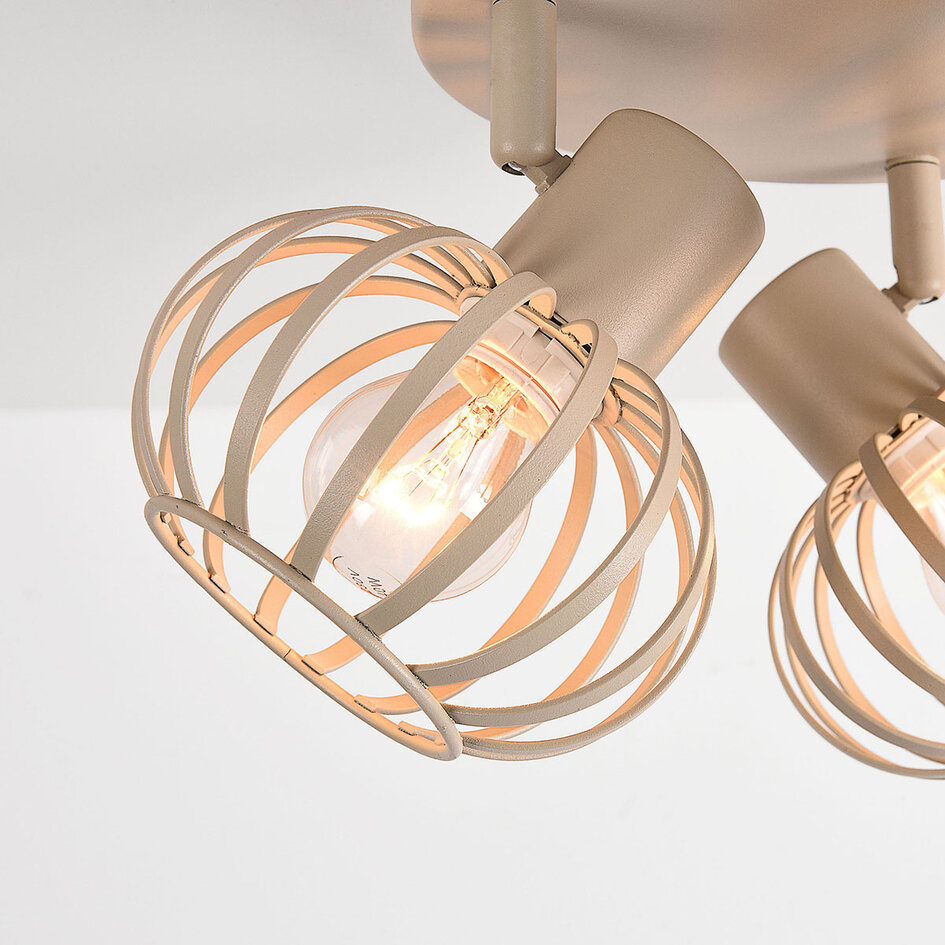 Deckenleuchte Kelly mit 3 drehbaren Metallschirmen - Sandbeige