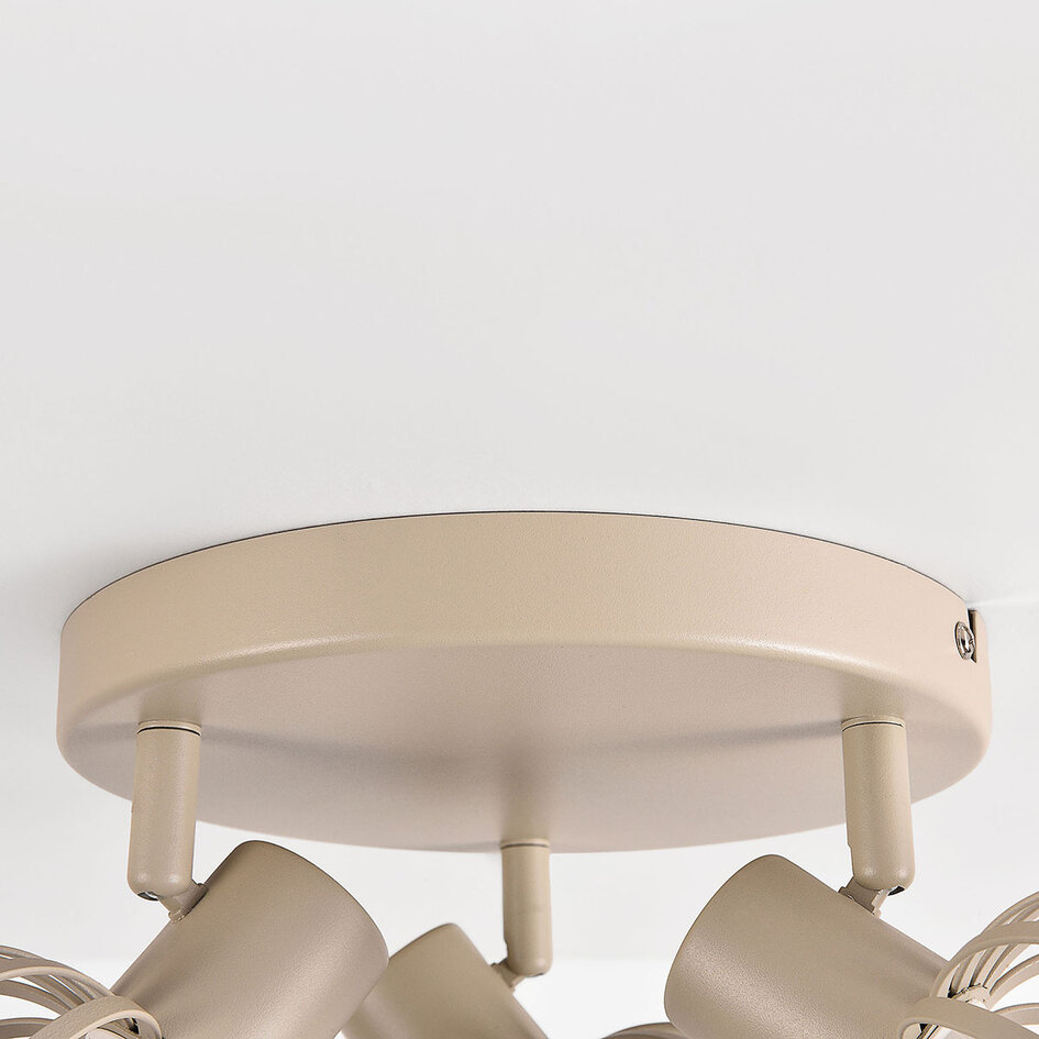 Deckenleuchte Kelly mit 3 drehbaren Metallschirmen - Sandbeige