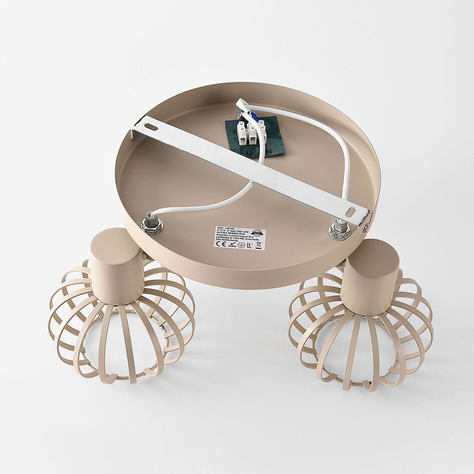 Deckenleuchte Kelly mit 3 drehbaren Metallschirmen - Sandbeige