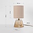 Tischlampe Irsa mit Leinenschirm und Amberglas