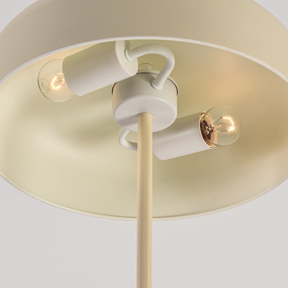 Stehleuchte Arlie mit Lampenfuß in Travertin-Optik - Beige