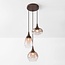 3-flammige Hängelampe Loua mit Ombre-Glas - braun