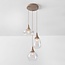 3-flammige Hängelampe Loua mit transparentem Glas - Sandbeige
