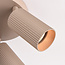 3-flammige verstellbare Deckenleuchte Blaze mit gerippten Spots - Sandbeige