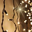 Lichtvorhang erweiterbar schwarz | ab 2 Meter | 300 LEDs | 2200K extra warmweiß mit Funkeln | Gummi