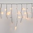 Eiszapfen-Lichterkette erweiterbar | ab 3 Meter | 114 LEDs | extra warmweiß mit Funkeln | weiße Schnur | Gummi