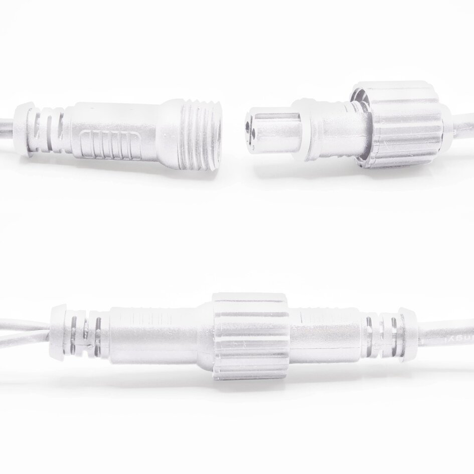 Eiszapfenbeleuchtung erweiterbar | ab 3 Meter | 114 LEDs | Warmweiß | weißes Kabel | Gummi