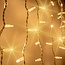 Lichtvorhang erweiterbar weiß | ab 2 Meter | 300 LEDs | 2200K extra warmweiß mit Funkeln | Gummi