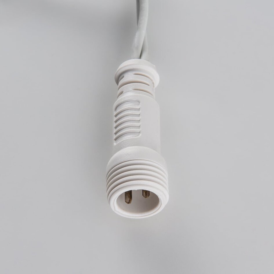 Lichtvorhang erweiterbar weiß | ab 2 Meter | 300 LEDs | 2200K extra warmweiß mit Funkeln | Gummi