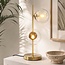 2-flammige Tischleuchte Ethan - Bronze mit transparentem Glas